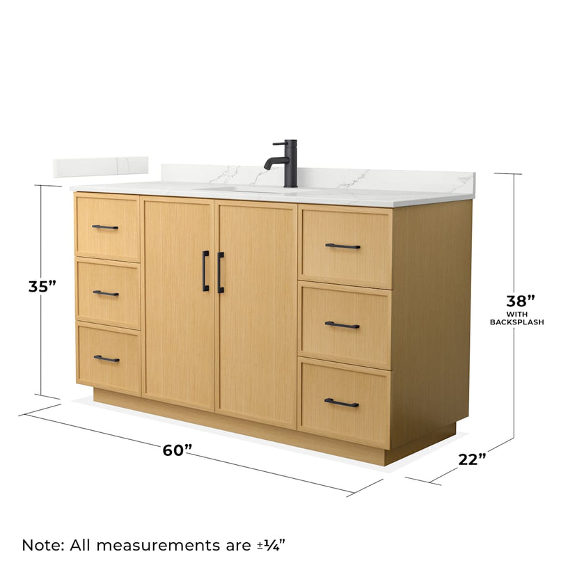 Elan TK 60" Free Standing Single Basin Vanity Set with Cabinet and Quartz Vanity Top - image 4