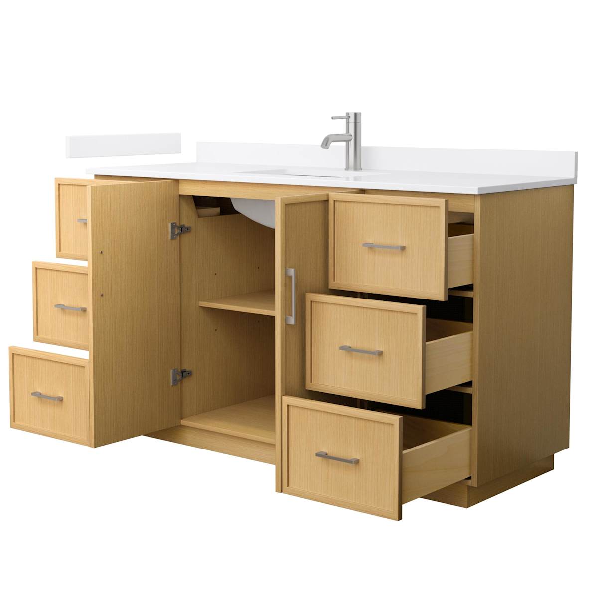 Elan TK 60" Free Standing Single Basin Vanity Set with Cabinet and Quartz Vanity Top