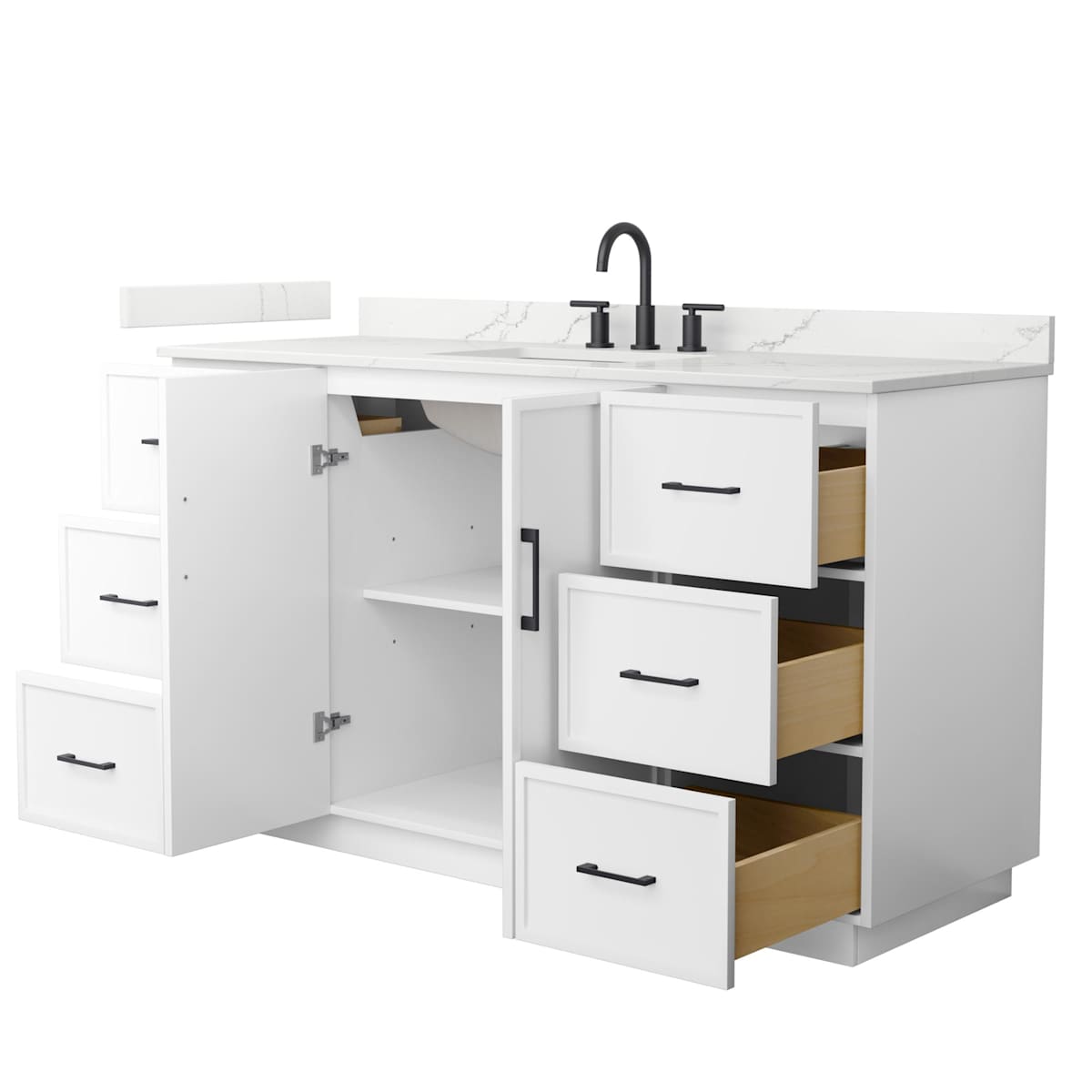 Elan TK 60" Free Standing Single Basin Vanity Set with Cabinet and Quartz Vanity Top