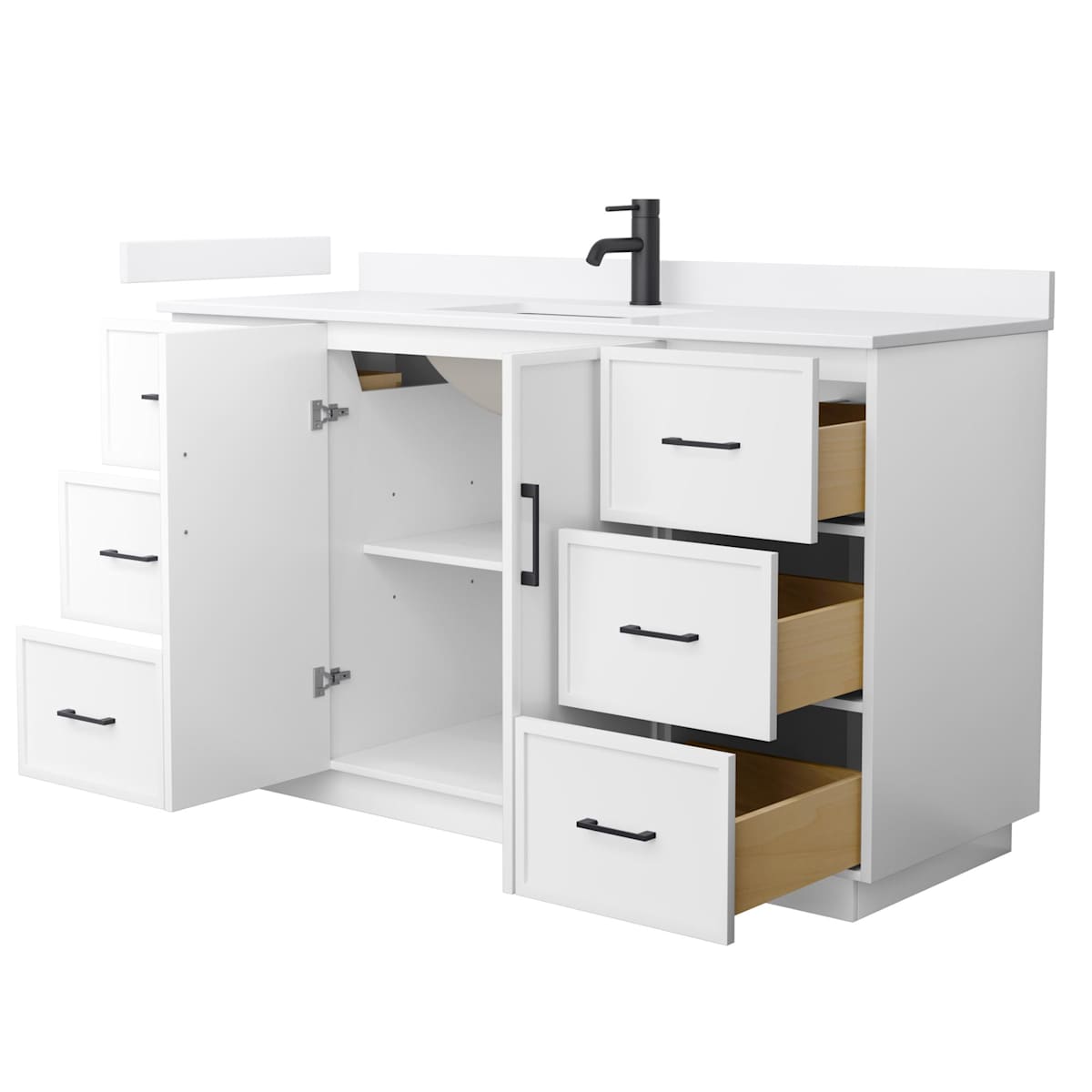Elan TK 60" Free Standing Single Basin Vanity Set with Cabinet and Cultured Marble Vanity Top