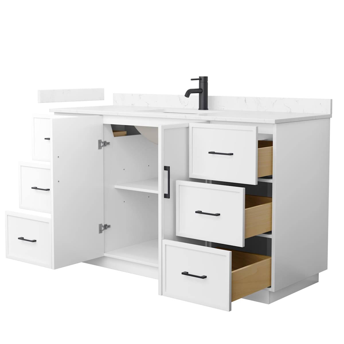 Elan TK 60" Free Standing Single Basin Vanity Set with Cabinet and Cultured Marble Vanity Top