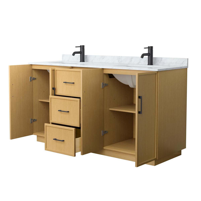 Elan TK 66" Free Standing Double Basin Vanity Set with Cabinet and Marble Vanity Top - image 2