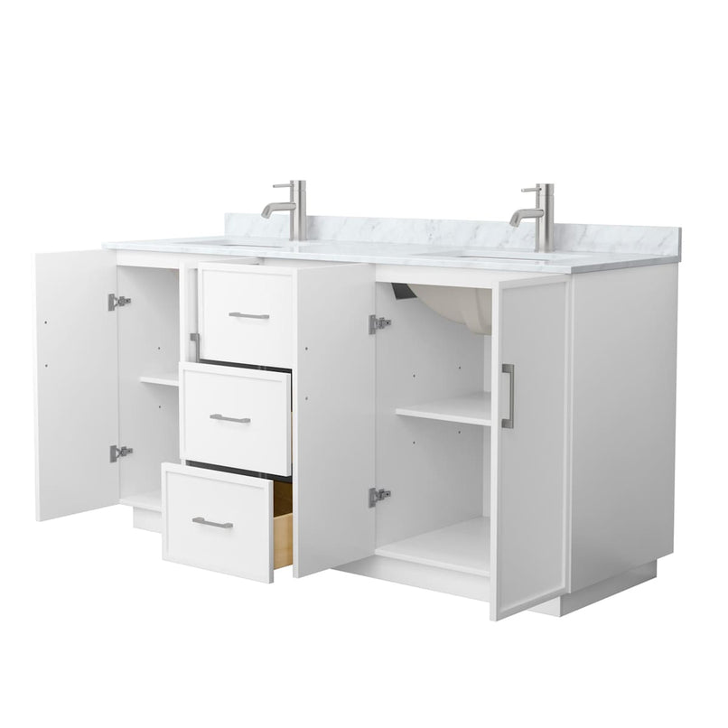 Elan TK 66" Free Standing Double Basin Vanity Set with Cabinet and Marble Vanity Top - image 6