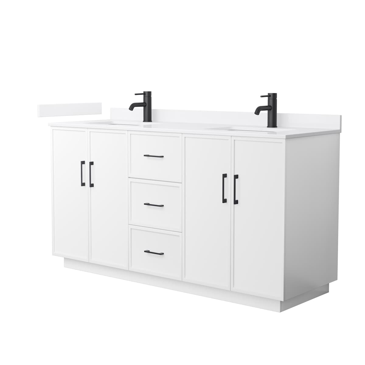 Elan TK 66" Free Standing Double Basin Vanity Set with Cabinet and Quartz Vanity Top