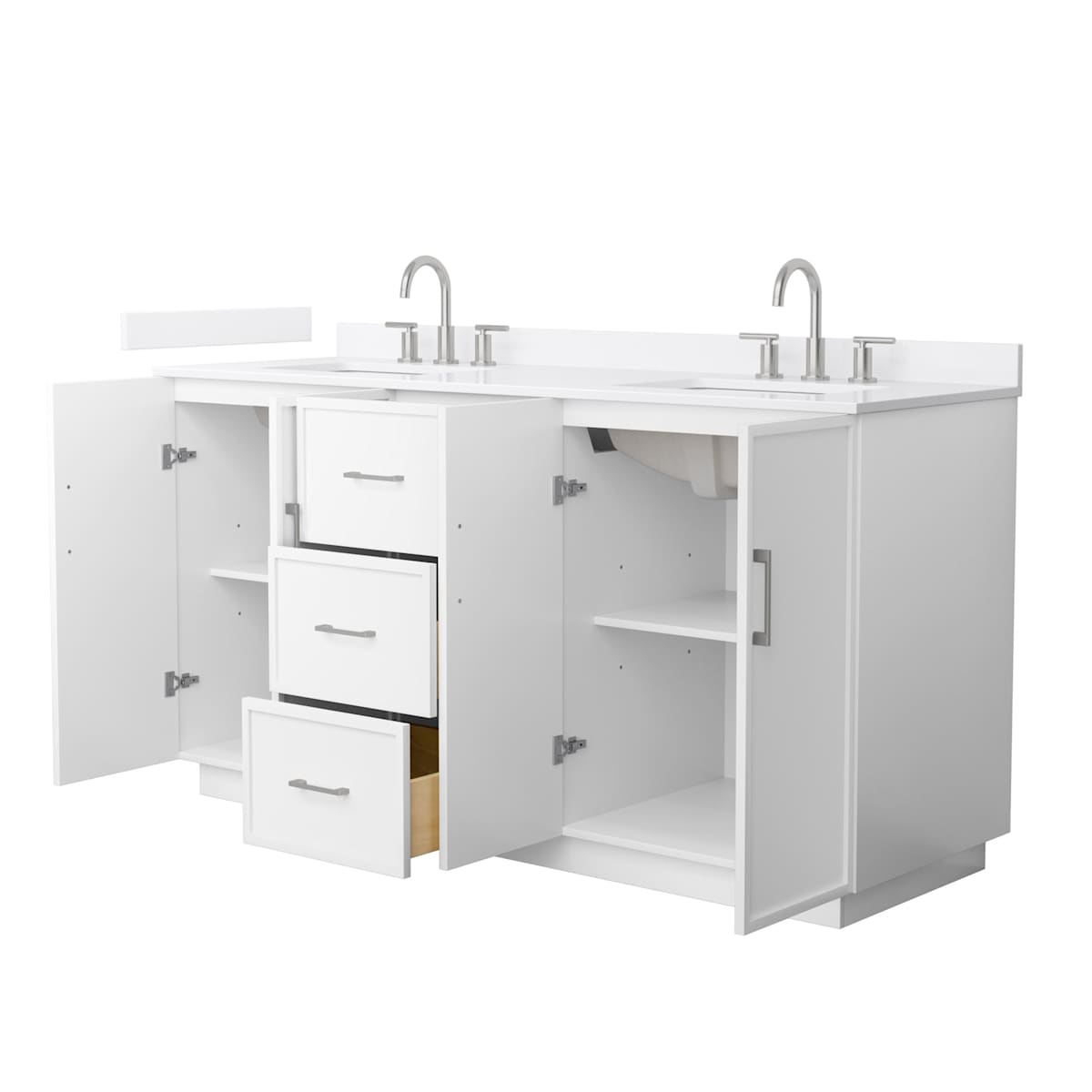 Elan TK 66" Free Standing Double Basin Vanity Set with Cabinet and Quartz Vanity Top - image 7
