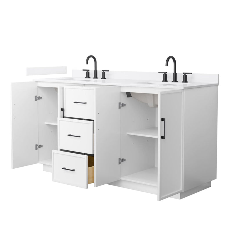 Elan TK 66" Free Standing Double Basin Vanity Set with Cabinet and Quartz Vanity Top - image 9