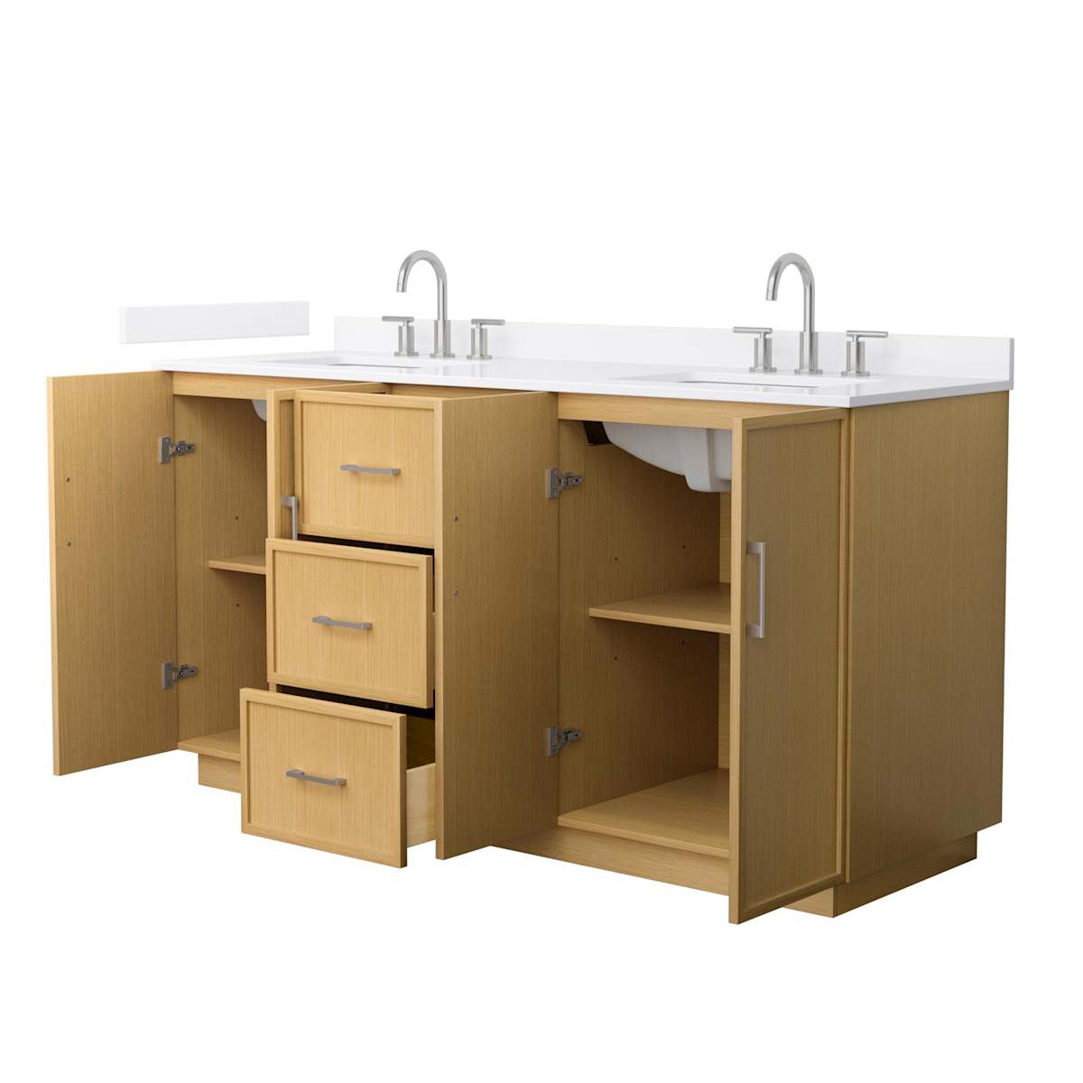 Elan TK 66" Free Standing Double Basin Vanity Set with Cabinet and Quartz Vanity Top - image 11