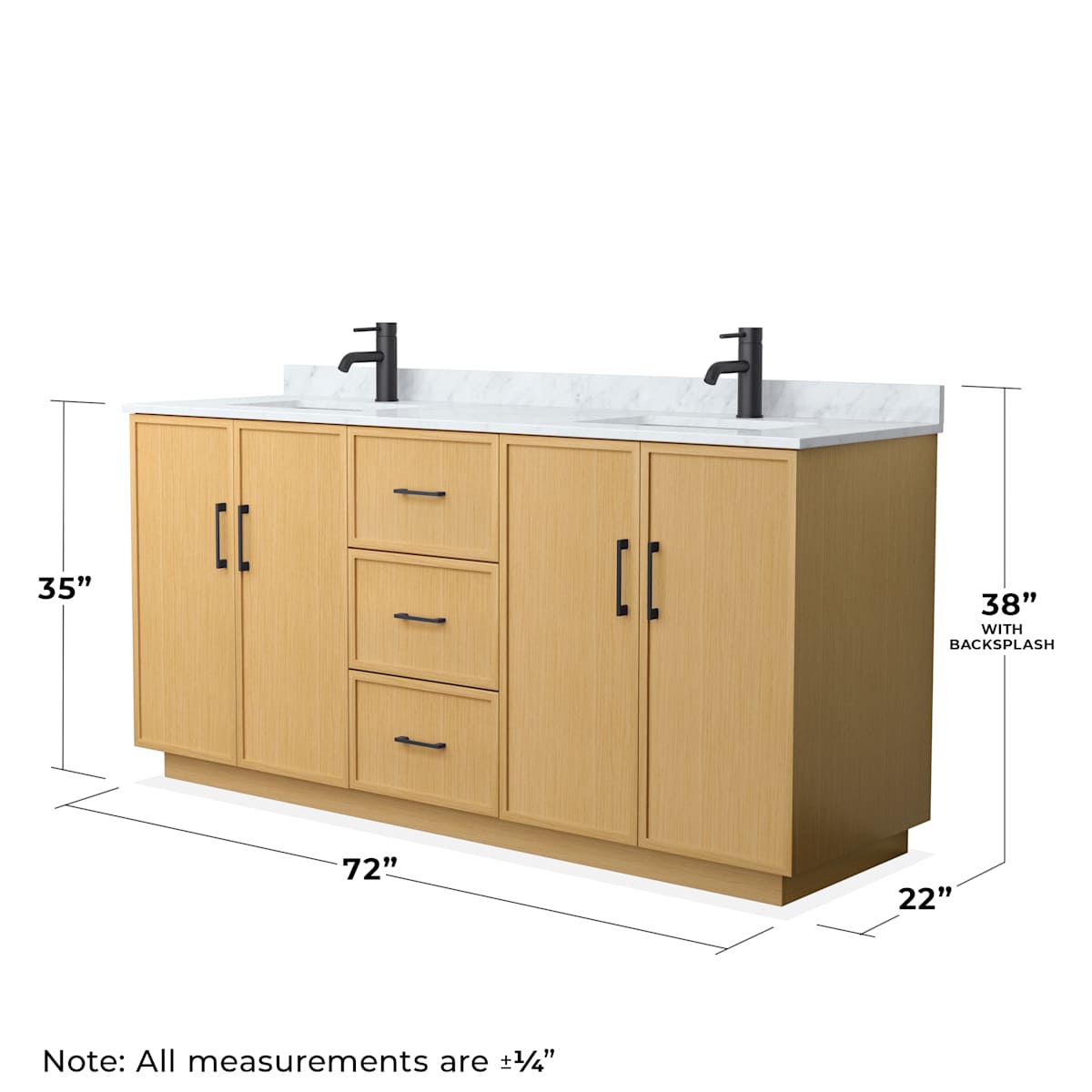 Elan TK 72" Free Standing Double Basin Vanity Set with Cabinet and Marble Vanity Top - image 4