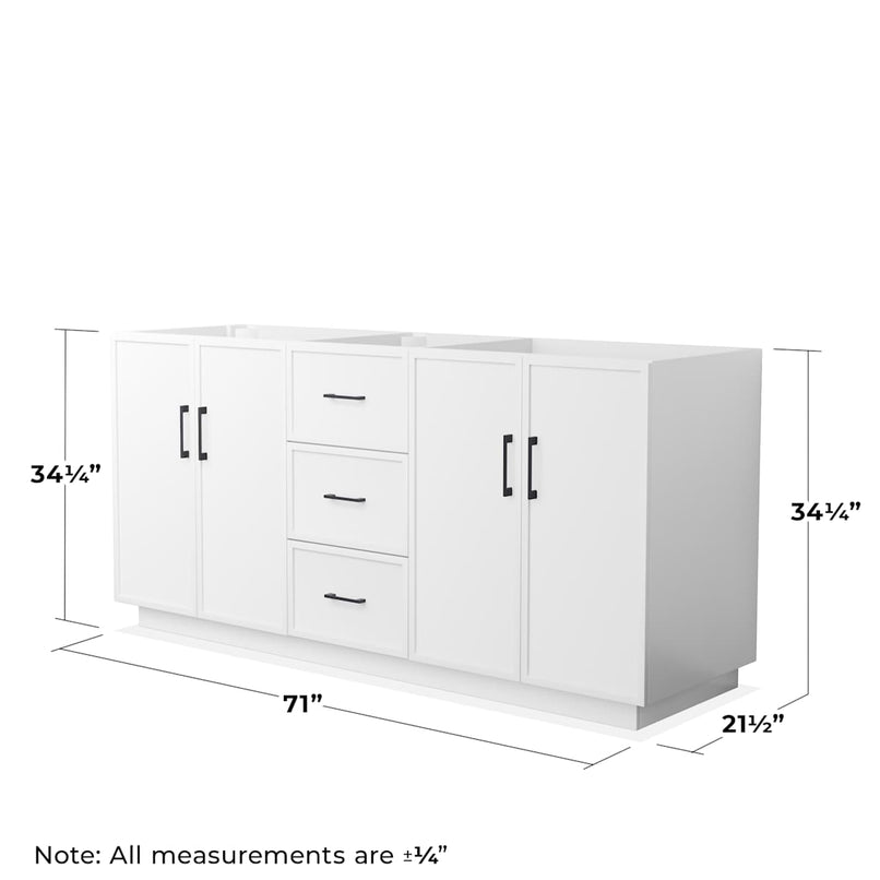 Elan TK 72" Double Free Standing Vanity Cabinet Only - Less Vanity Top - image 3