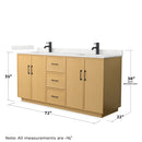 Elan TK 72" Free Standing Double Basin Vanity Set with Cabinet and Quartz Vanity Top - image 5