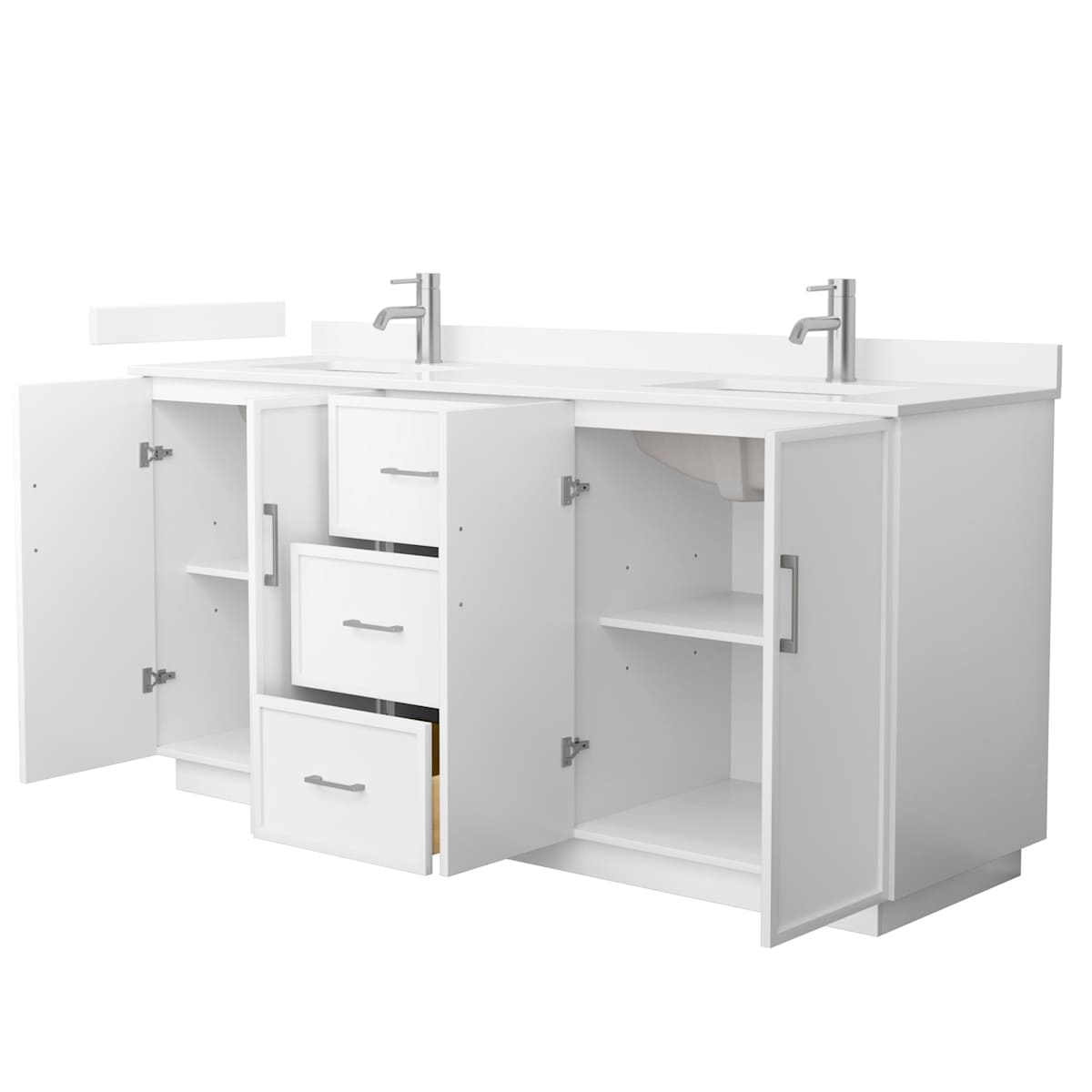 Elan TK 72" Free Standing Double Basin Vanity Set with Cabinet and Quartz Vanity Top