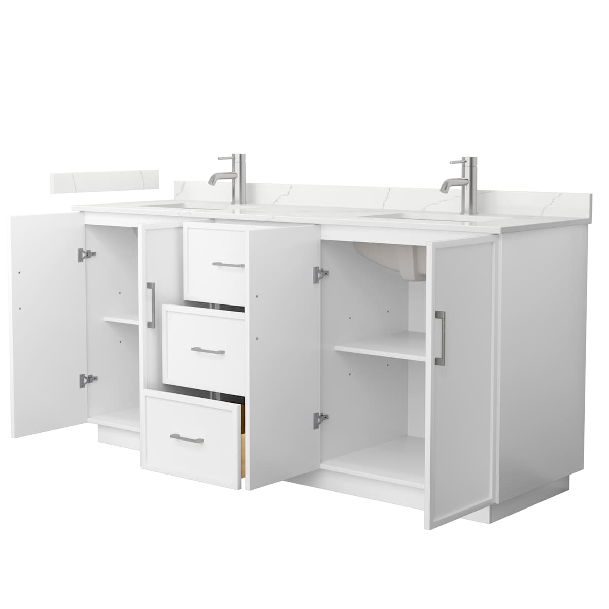 Elan TK 72" Free Standing Double Basin Vanity Set with Cabinet and Quartz Vanity Top