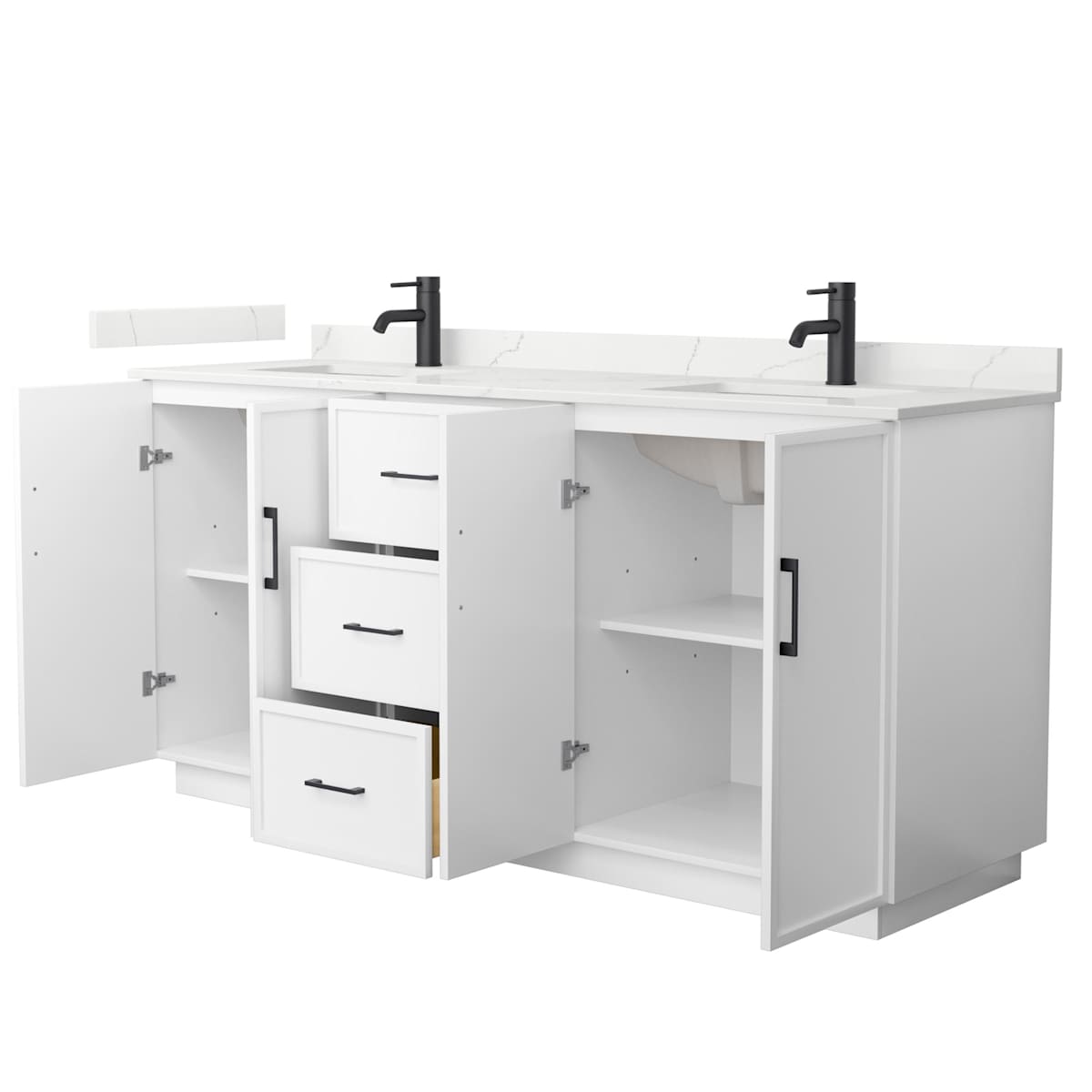 Elan TK 72" Free Standing Double Basin Vanity Set with Cabinet and Quartz Vanity Top