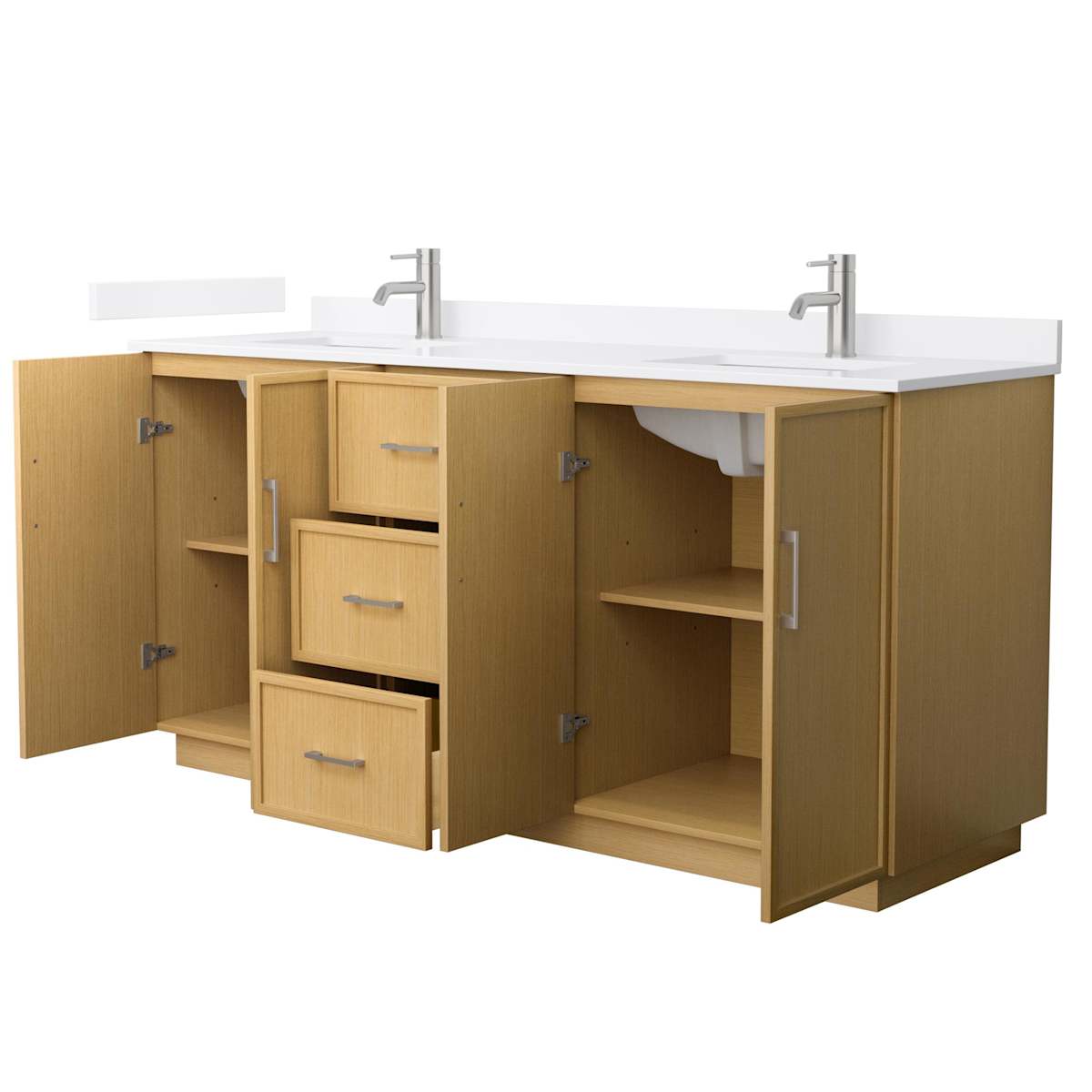 Elan TK 72" Free Standing Double Basin Vanity Set with Cabinet and Quartz Vanity Top - image 11
