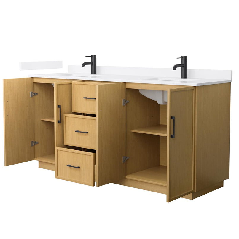 Elan TK 72" Free Standing Double Basin Vanity Set with Cabinet and Quartz Vanity Top - image 13