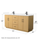 Elan TK 72" Free Standing Double Basin Vanity Set with Cabinet and Cultured Marble Vanity Top - image 5