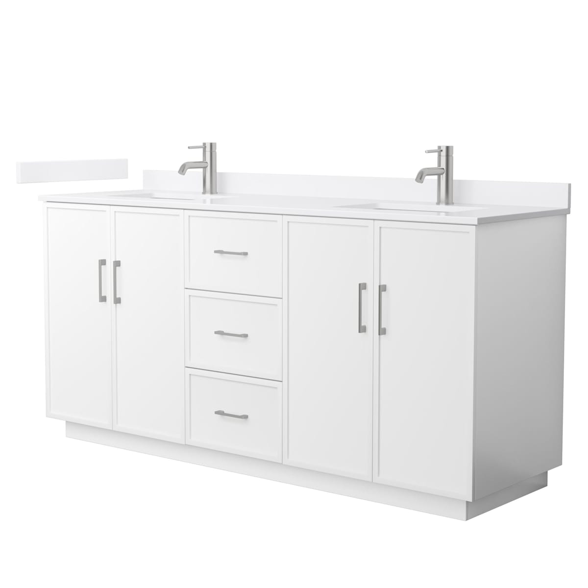 Elan TK 72" Free Standing Double Basin Vanity Set with Cabinet and Cultured Marble Vanity Top