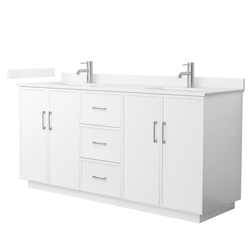 Elan TK 72" Free Standing Double Basin Vanity Set with Cabinet and Cultured Marble Vanity Top - image 8