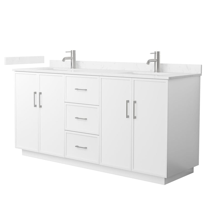 Elan TK 72" Free Standing Double Basin Vanity Set with Cabinet and Cultured Marble Vanity Top - image 9