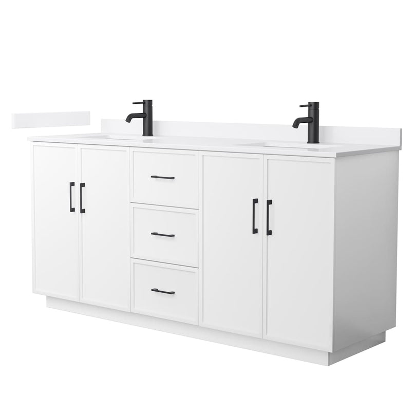 Elan TK 72" Free Standing Double Basin Vanity Set with Cabinet and Cultured Marble Vanity Top - image 10