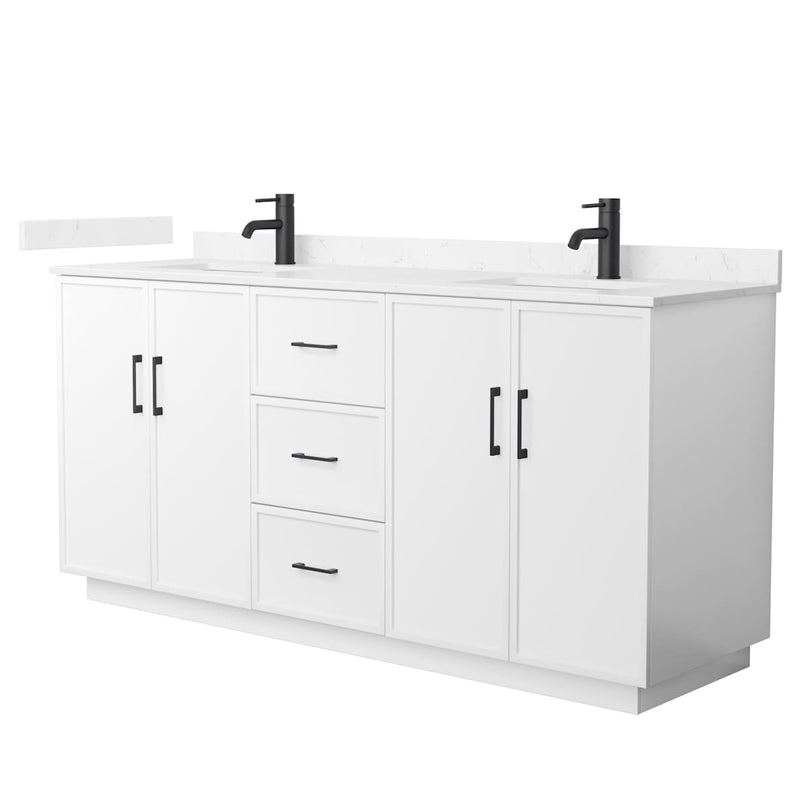 Elan TK 72" Free Standing Double Basin Vanity Set with Cabinet and Cultured Marble Vanity Top - image 11