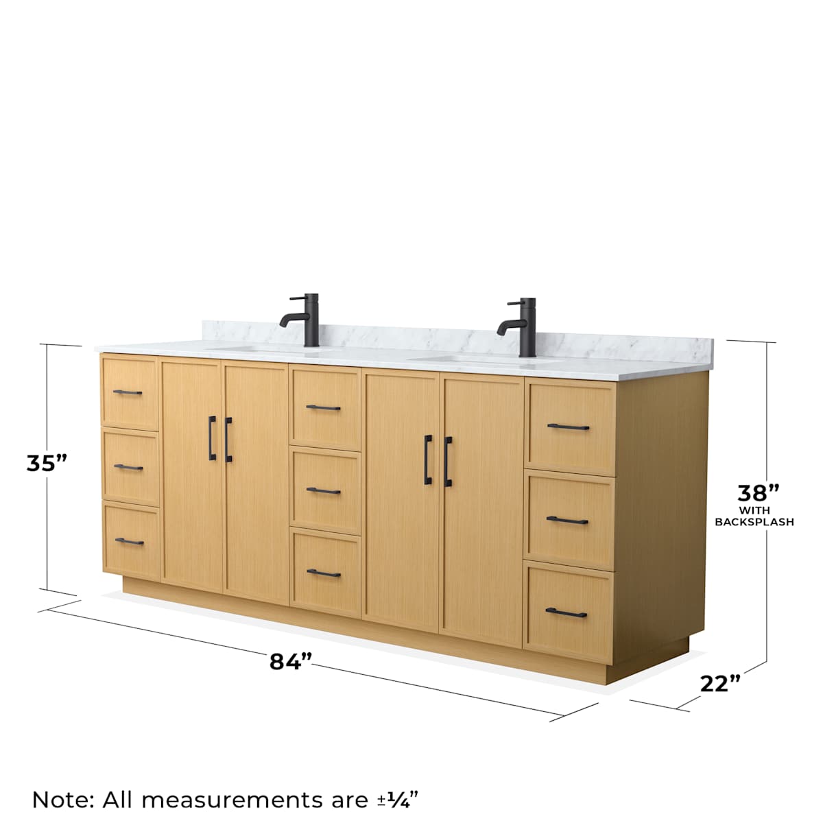 Elan TK 84" Free Standing Double Basin Vanity Set with Cabinet and Marble Vanity Top