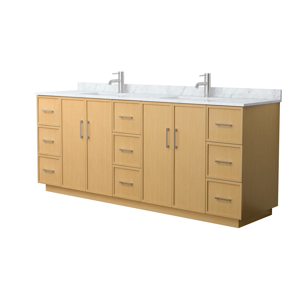 Elan TK 84" Free Standing Double Basin Vanity Set with Cabinet and Marble Vanity Top