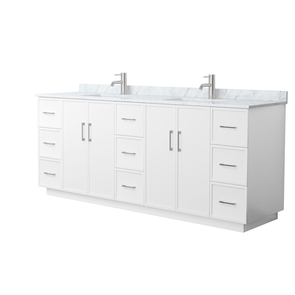 Elan TK 84" Free Standing Double Basin Vanity Set with Cabinet and Marble Vanity Top