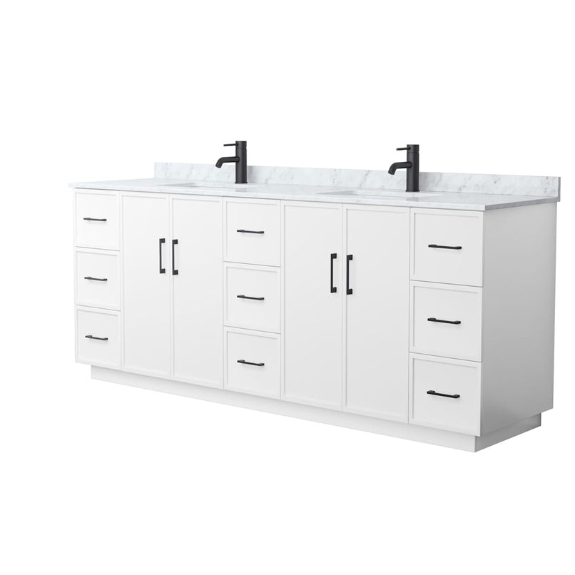 Elan TK 84" Free Standing Double Basin Vanity Set with Cabinet and Marble Vanity Top - image 8