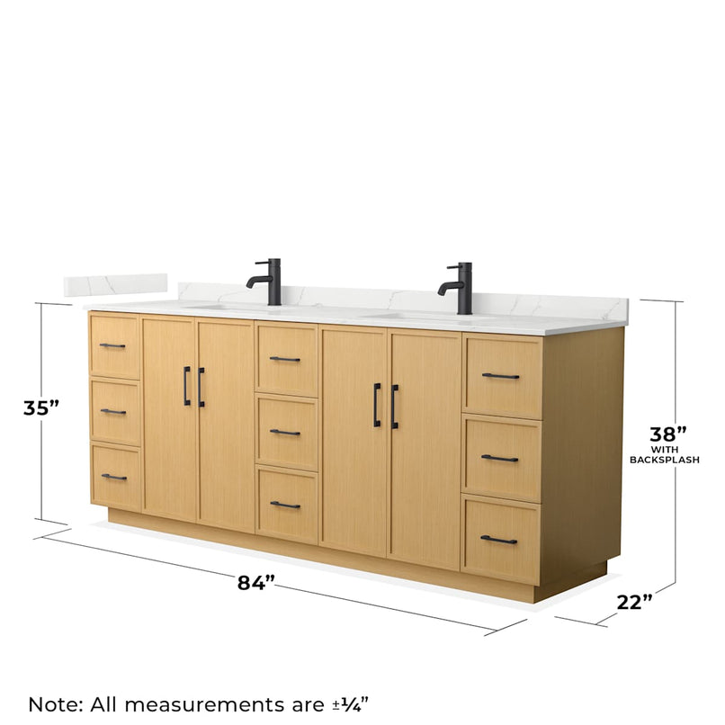 Elan TK 84" Free Standing Double Basin Vanity Set with Cabinet and Quartz Vanity Top - image 5