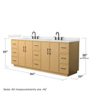 Elan TK 84" Free Standing Double Basin Vanity Set with Cabinet and Quartz Vanity Top - image 5