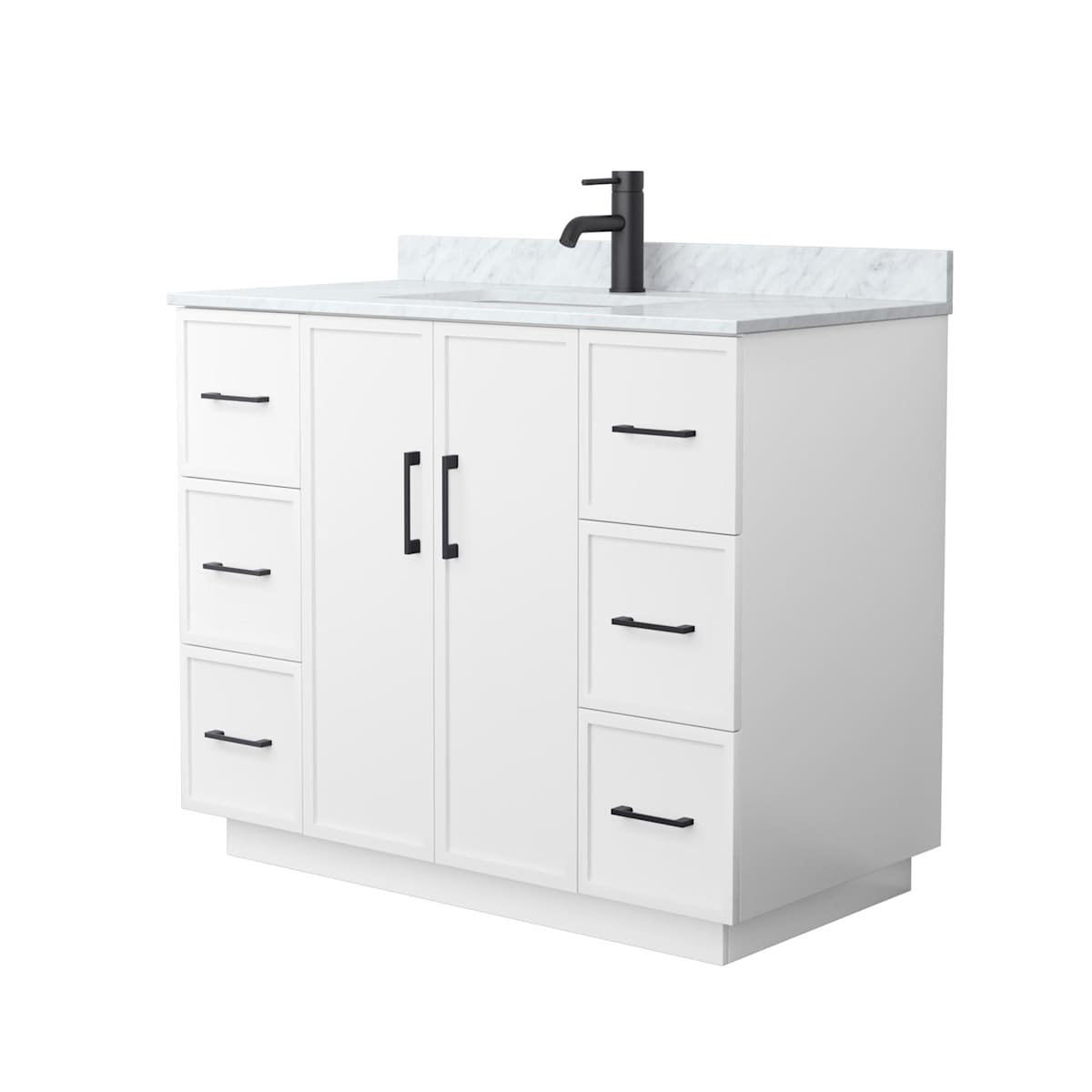 Elan TK 42" Free Standing Single Basin Vanity Set with Cabinet and Marble Vanity Top
