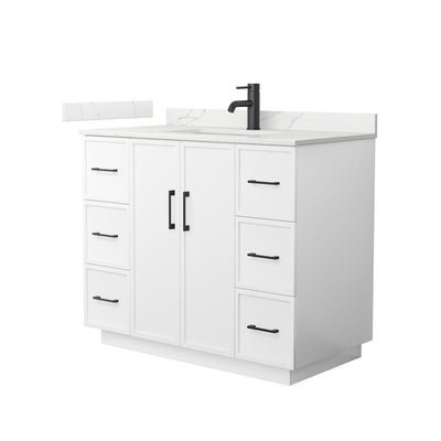 Elan TK 42" Free Standing Single Basin Vanity Set with Cabinet and Quartz Vanity Top - image 1