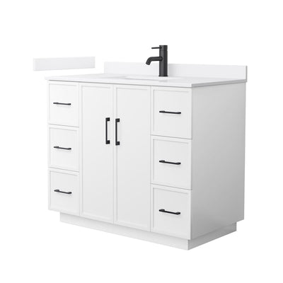 Elan TK 42" Free Standing Single Basin Vanity Set with Cabinet and Cultured Marble Vanity Top - image 1