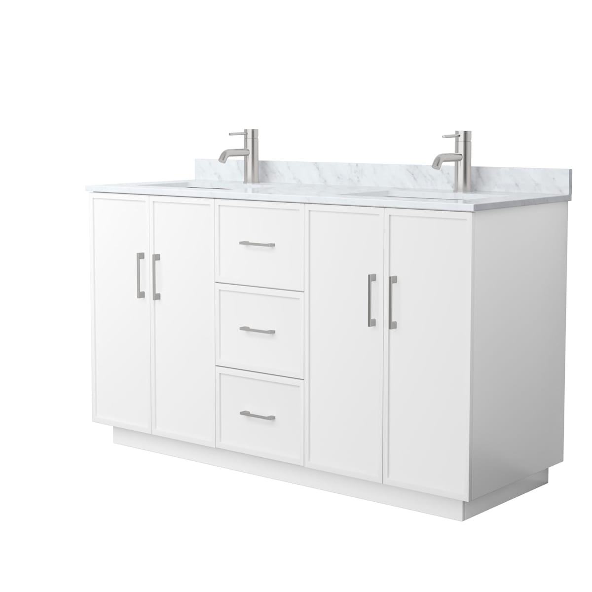 Elan TK 60" Free Standing Double Basin Vanity Set with Cabinet and Marble Vanity Top - image 1