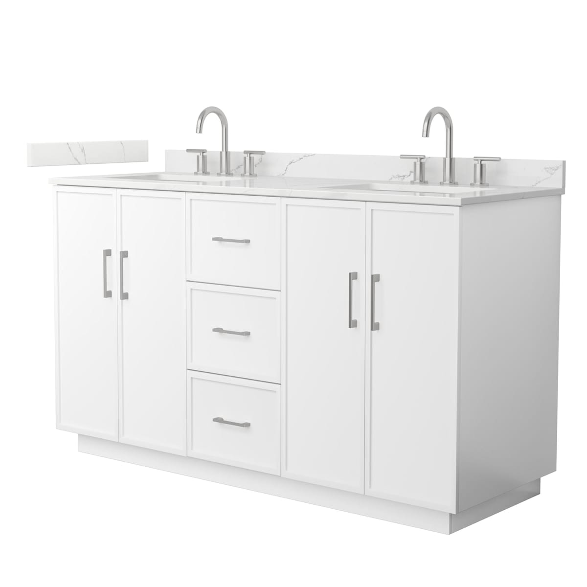 Elan TK 60" Free Standing Double Basin Vanity Set with Cabinet and Quartz Vanity Top