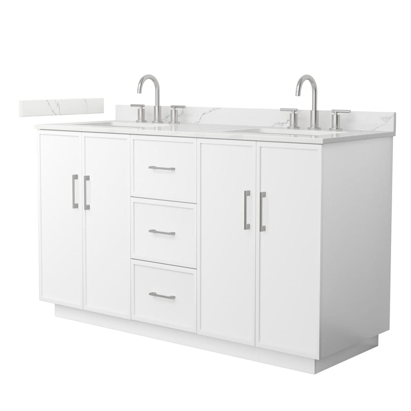 Elan TK 60" Free Standing Double Basin Vanity Set with Cabinet and Quartz Vanity Top - image 1