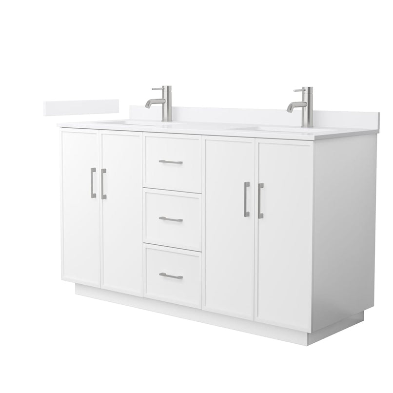 Elan TK 60" Free Standing Double Basin Vanity Set with Cabinet and Quartz Vanity Top - image 1