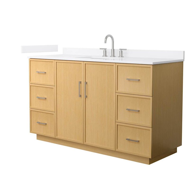 Elan TK 60" Free Standing Single Basin Vanity Set with Cabinet and Quartz Vanity Top - image 1