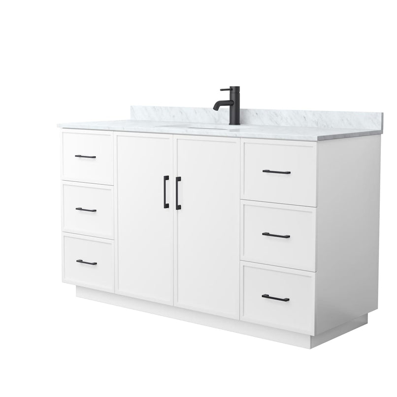 Elan TK 60" Free Standing Single Basin Vanity Set with Cabinet and Marble Vanity Top - image 1