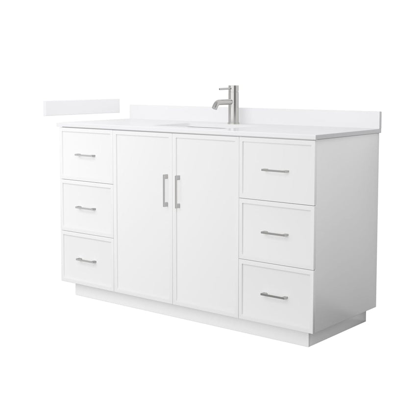 Elan TK 60" Free Standing Single Basin Vanity Set with Cabinet and Quartz Vanity Top - image 1