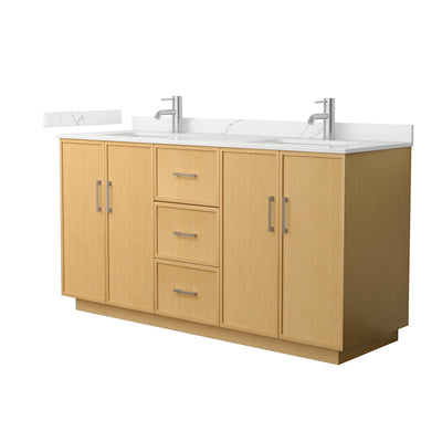 Elan TK 66" Free Standing Double Basin Vanity Set with Cabinet and Quartz Vanity Top - image 1