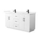 Elan TK 66" Free Standing Double Basin Vanity Set with Cabinet and Cultured Marble Vanity Top - image 1