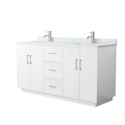 Elan TK 66" Free Standing Double Basin Vanity Set with Cabinet and Marble Vanity Top - image 1