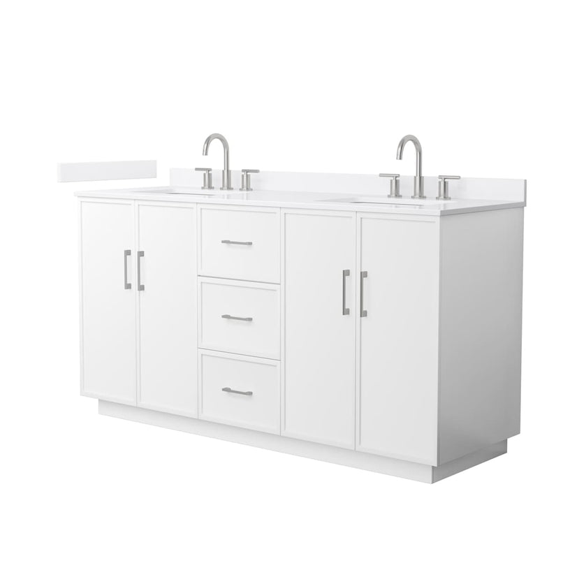 Elan TK 66" Free Standing Double Basin Vanity Set with Cabinet and Quartz Vanity Top - image 1