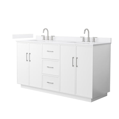 Elan TK 66" Free Standing Double Basin Vanity Set with Cabinet and Quartz Vanity Top - image 1