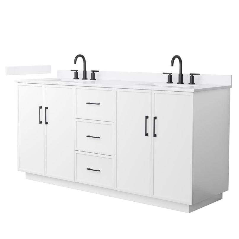 Elan TK 72" Free Standing Double Basin Vanity Set with Cabinet and Quartz Vanity Top - image 1