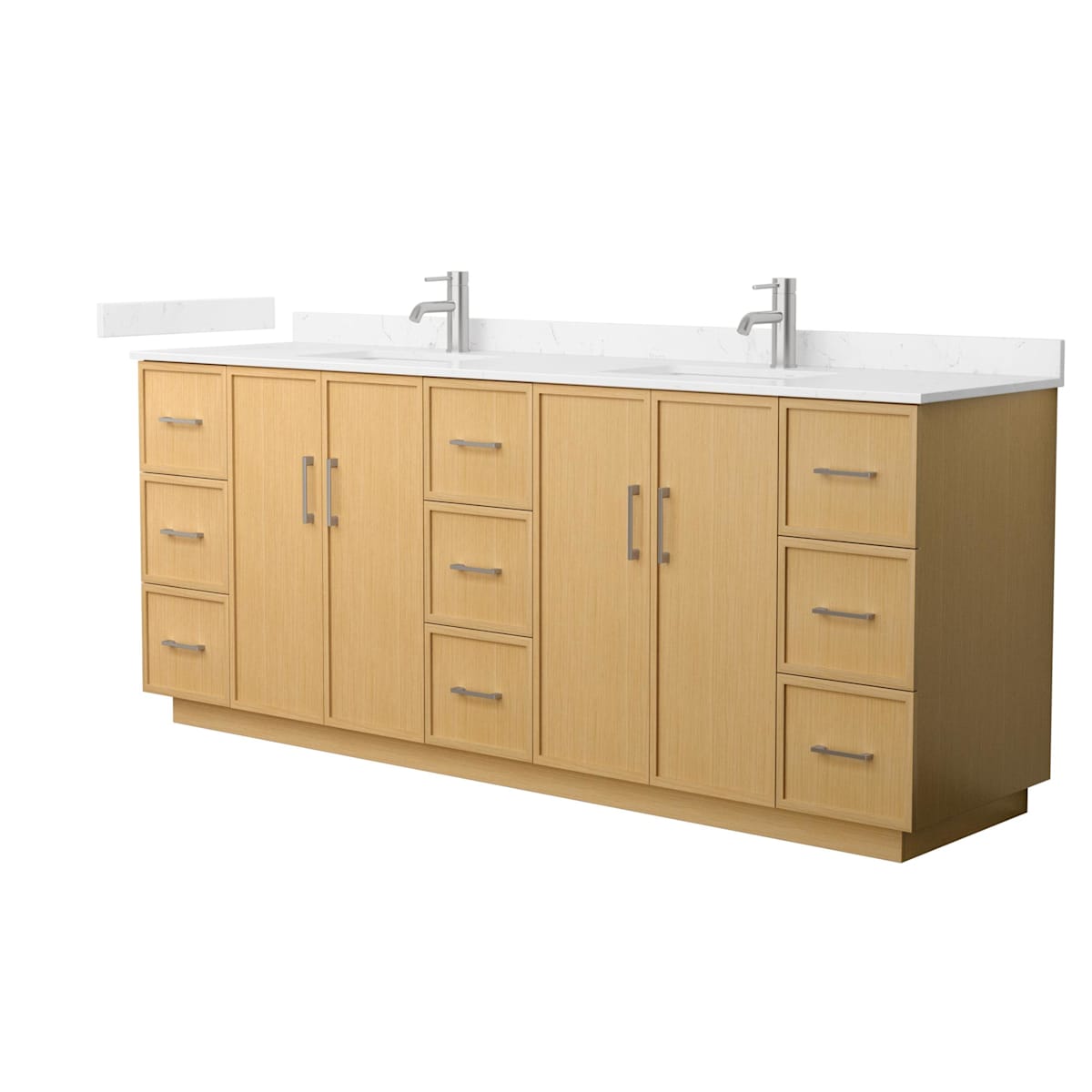 Elan TK 84" Free Standing Double Basin Vanity Set with Cabinet and Cultured Marble Vanity Top - image 1
