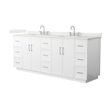 Elan TK 84" Free Standing Double Basin Vanity Set with Cabinet and Quartz Vanity Top - image 1