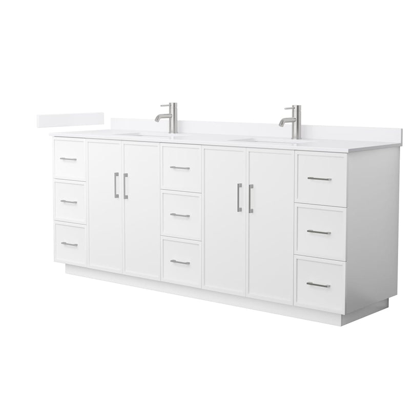 Elan TK 84" Free Standing Double Basin Vanity Set with Cabinet and Quartz Vanity Top - image 1